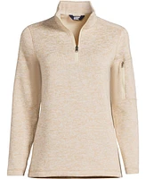 Lands' End Women's Sweater Fleece Quarter Zip Pullover