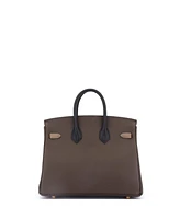 Pre-Owned Hermes Birkin 25 Handbag Tricolor Epsom with Rose Gold Hardware
