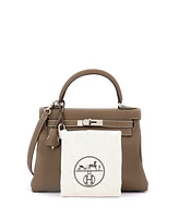 Pre-Owned Hermes Kelly 28 Handbag Grey Togo with Palladium Hardware