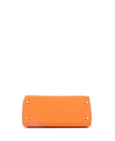 Pre-Owned Hermes Kelly 28 Handbag Orange Clemence with Palladium Hardware