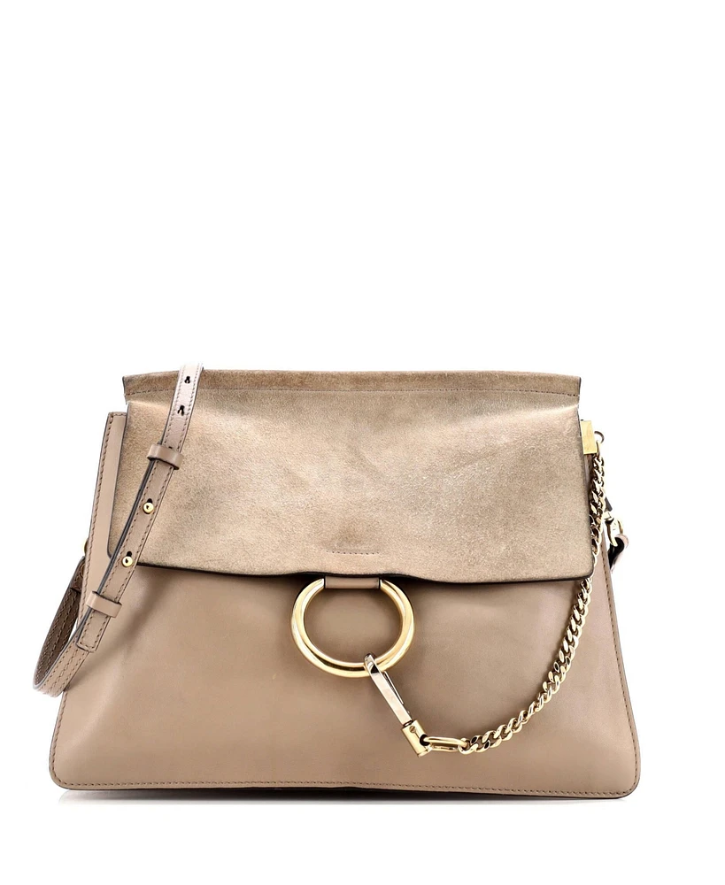 Pre-Owned Chloe Medium Faye Shoulder Bag Leather and Suede