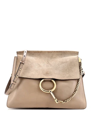 Pre-Owned Chloe Medium Faye Shoulder Bag Leather and Suede