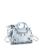 Pre-Owned Balenciaga Xs Neo Cagole City Bag Denim with Crystals