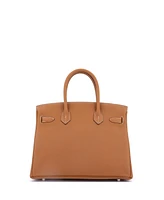 Pre-Owned Hermes Birkin 30 Handbag Brown Maurice with Palladium Hardware