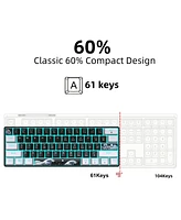60% Mechanical Gaming Keyboard,61 Keys Blue Switches,Wired Mechanical Keyboard with Led Backlit,Compact Ergonomic Keyboard (Black)
