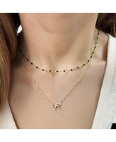 The Lovery Gold Bow Necklace 14K Gold 18 inches