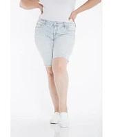 Slink Jeans Plus Denim Mid Rise Bermuda shorts 11.5" inseam