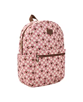 Disney Mickey Mouse Adult Pink Checkered 16.5" Travel Backpack
