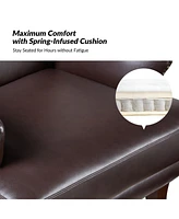 Hardamon Contemporary Leather Arm Chair with Nailhead Trim