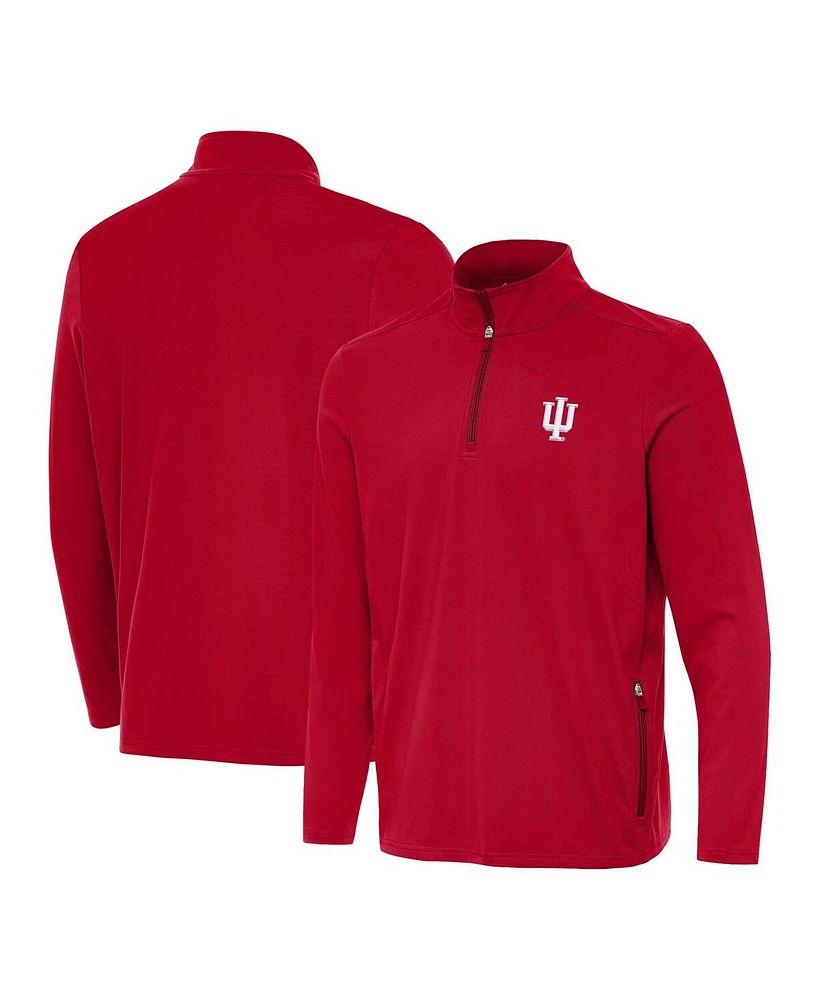 Antigua Men's Crimson Indiana Hoosiers Perilous Quarter-Zip Pullover Top
