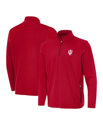 Antigua Men's Crimson Indiana Hoosiers Perilous Quarter-Zip Pullover Top