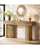 Tribesigns 63-Inch Farmhouse Console Table, Narrow Long Sofa Table Behind Couch, Wood Entry Console for Entryway, Living Room, Foyer, Rustic Brown