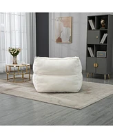 Memory Foam Bean Bag Chair with High Back and Footstool for Living Room or Bedroom, Pre Filled Lazy Sofa Lounger Durable Cover -The Pop Home