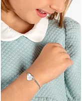 Tiny Blessings Little Girls Children's Sterling Silver Lovely Heart Id Bracelet & Engraved Initial 6"