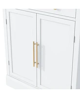 Freestanding Kitchen Pantry, Buffet Cabinet with Drawer, 2 Adjustable Shelves