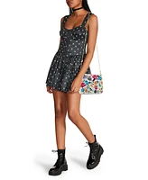 Betsey Johnson Beaded Floral Satchel Bag