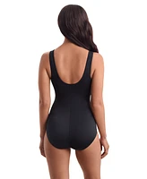 ShapeSolver Sport by Mimi Flamingo Women's Binded Highneck Tank One Piece Swimsuit