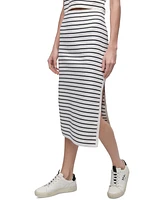Dkny Jeans Women's Striped Midi-Length Pencil Skirt - IVK