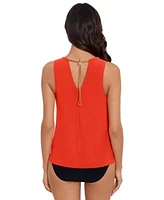 Magicsuit Womens Hyper Link Chanae Tankini Top Shirred Bikini Bottoms