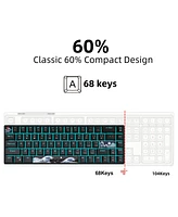 Wired 60% Mechanical Gaming Keyboard, Blue Switch 61 Key Keyboard with Rgb Backlit and Ultra-Compact
