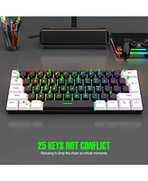 Risokeys 60% wired Gaming keyboard, Rgb backlit ultra-small keyboard, waterproof portable, computer/Mac game keyboard (Black)