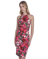 Eliza J Women's Printed Side-Pleat Sleeveless Sheath Dress