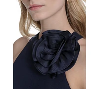 Eliza J Women's Taffeta Rosette Halter Dress