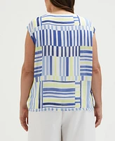 Ella Rafaella Plus Striped Sleeveless Top