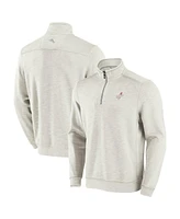 Tommy Bahama Men's Cream Los Angeles Dodgers Sport Tobago Bay Tri-Blend Half-Zip Sweatshirt