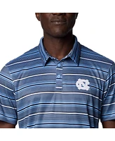 Columbia Men's Carolina Blue North Tar Heels Pfg Super Terminal Tackle Omni-Shade Stripe Polo Shirt