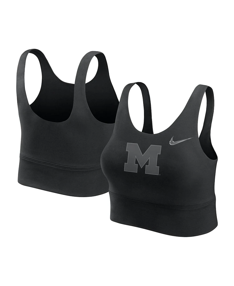 Nike Women's Black Michigan Wolverines Performance Longline Sports Bra