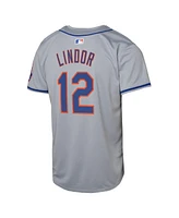Nike Big Boys and Girls Francisco Lindor Gray New York Mets Road Limited Player Jersey
