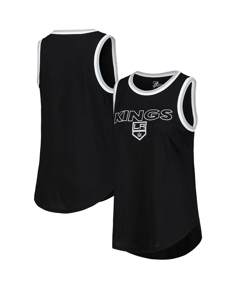 G-iii 4Her by Carl Banks Women's Black Los Angeles Kings Strategy Tank Top