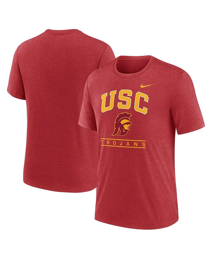 Nike Men's Cardinal Usc Trojans Arch Over Logo Tri-Blend T-Shirt