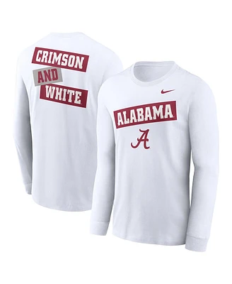 Nike Men's White Alabama Crimson Tide Two-Hit Classic Location Long Sleeve T-Shirt
