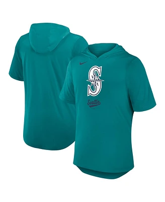 Nike Men's Aqua Seattle Mariners Tri-Blend Performance Hoodie T-Shirt
