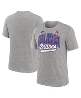 Nike Men's Heather Gray Atlanta Braves Cooperstown Collection Retro Tri-Blend T-Shirt