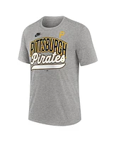 Nike Men's Heather Gray Pittsburgh Pirates Cooperstown Collection Retro Tri-Blend T-Shirt