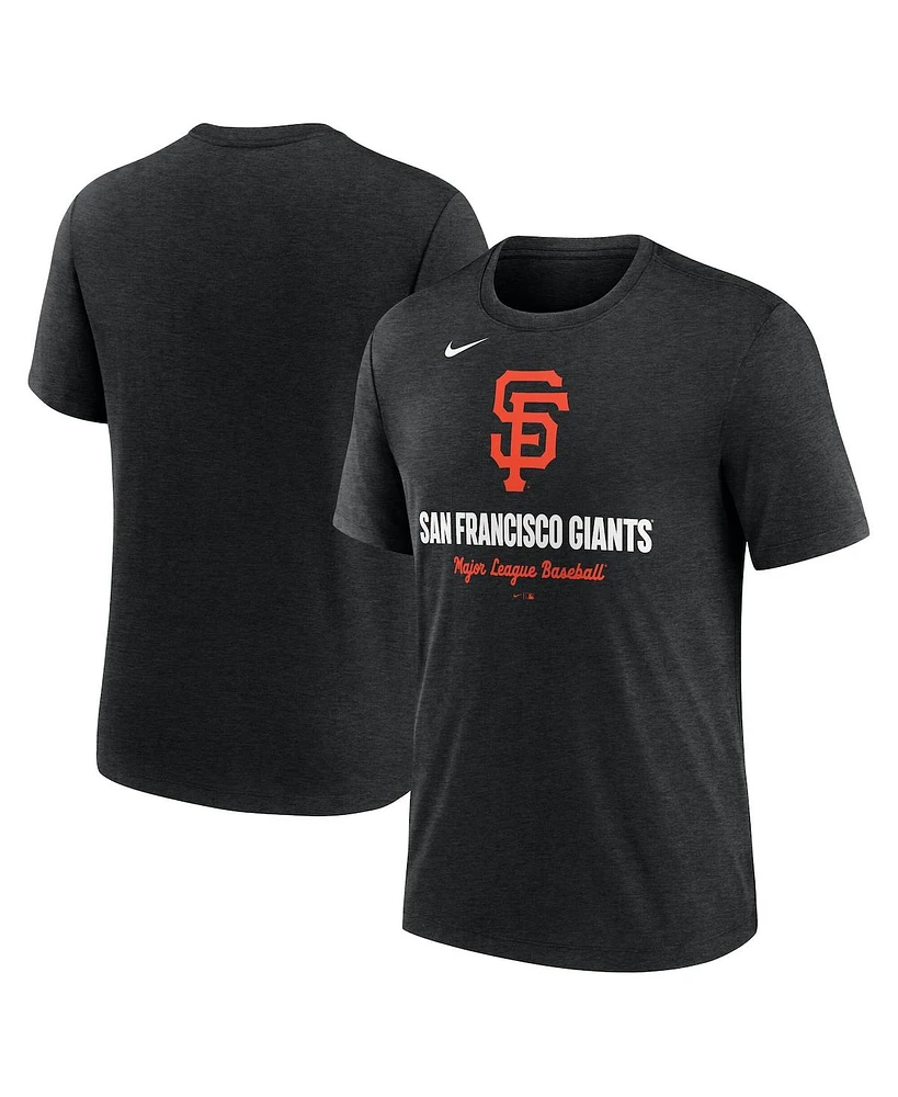 Nike Men's Heather Black San Francisco Giants Logo Tri-Blend T-Shirt