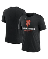 Nike Men's Heather Black San Francisco Giants Logo Tri-Blend T-Shirt