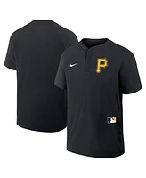 Nike Men's Black Pittsburgh Pirates Authentic Collection Raglan Short Sleeve Windshirt