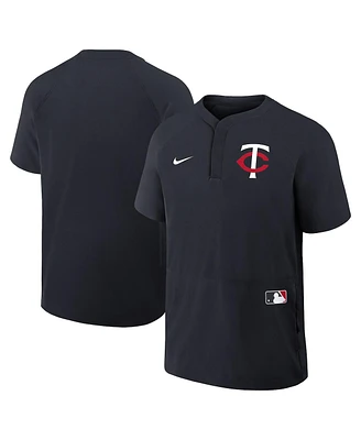 Nike Men's Navy Minnesota Twins Authentic Collection Raglan Short Sleeve Windshirt