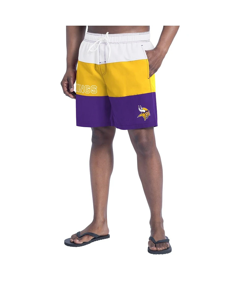 G-iii Sports by Carl Banks Men's Purple/Gold Minnesota Vikings Sunrise Volley Swim Shorts