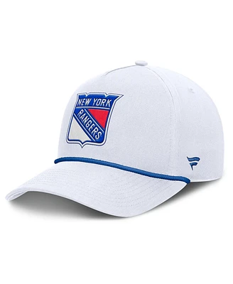 Fanatics Men's White New York Rangers Rope A-Frame Adjustable Hat