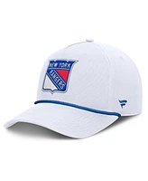 Fanatics Men's White New York Rangers Rope A-Frame Adjustable Hat