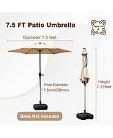 7.5FT Patio Umbrella, Outdoor Table Umbrella with Push Button Tilt and Crank, Uv Protection Waterproof Market Sun 8 Sturdy Ribs for Gard