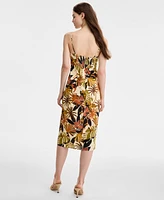 Row A Juniors' Scalloped Printed Slip Midi Dress
