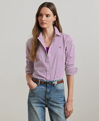 Lauren Ralph Petite Classic-Fit Striped Broadcloth Shirt