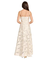Tahari Asl Women's Jacquard Organza Ruffle Gown