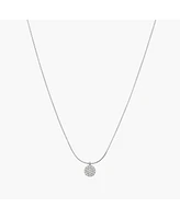 Sterling Silver Blake Circle Pave Crystal Necklace